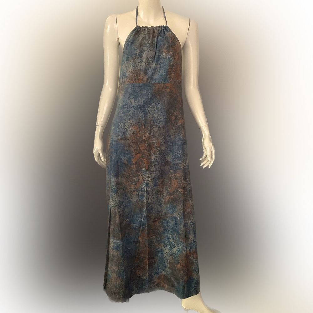 Size Large “One of a Kind” Halter Top Teal Maxi Sun Dress